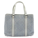 CELINE C Macadam Canvas Hand Bag Light Blue Silver Auth BA11640-2