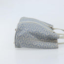 CELINE C Macadam Canvas Hand Bag Light Blue Silver Auth BA11640-3