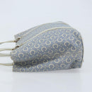 CELINE C Macadam Canvas Hand Bag Light Blue Silver Auth BA11640-4