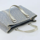CELINE C Macadam Canvas Hand Bag Light Blue Silver Auth BA11640-6