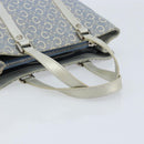 CELINE C Macadam Canvas Hand Bag Light Blue Silver Auth BA11640-7