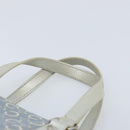 CELINE C Macadam Canvas Hand Bag Light Blue Silver Auth BA11640-8