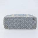 CELINE C Macadam Canvas Hand Bag Light Blue Silver Auth BA11640-5