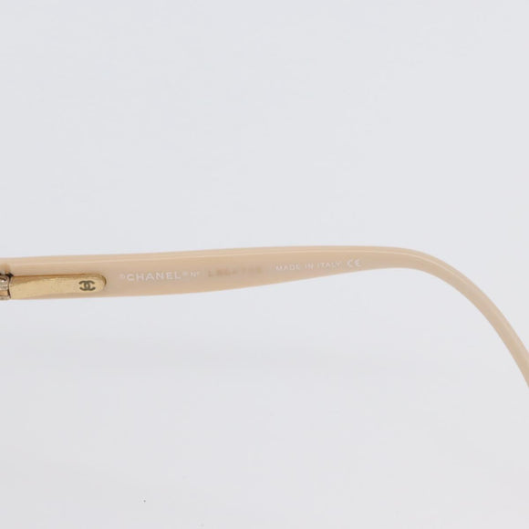 CHANEL Glasses plastic 2 Set Brown Beige CC Auth BA11642