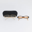 CHANEL Glasses plastic 2 Set Brown Beige CC Auth BA11642-20