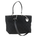 GUCCI GG Canvas Hand Bag Black Silver 120844 Auth BA11644-1