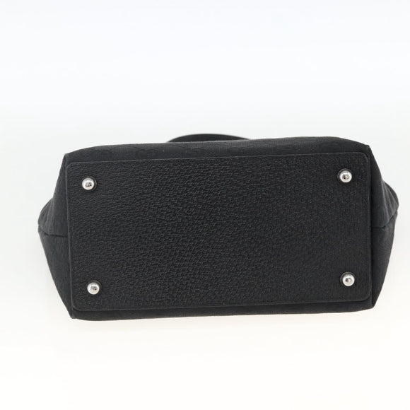 GUCCI GG Canvas Handtasche Schwarz Silber 120844 Auth BA11644