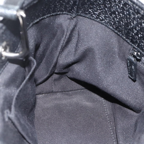GUCCI GG Canvas Handtasche Schwarz Silber 120844 Auth BA11644