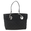 GUCCI GG Canvas Handtasche Schwarz Silber 120844 Auth BA11644-13