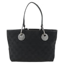 GUCCI GG Canvas Handtasche Schwarz Silber 120844 Auth BA11644-2