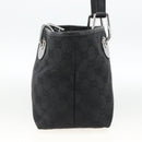GUCCI GG Canvas Handtasche Schwarz Silber 120844 Auth BA11644-4