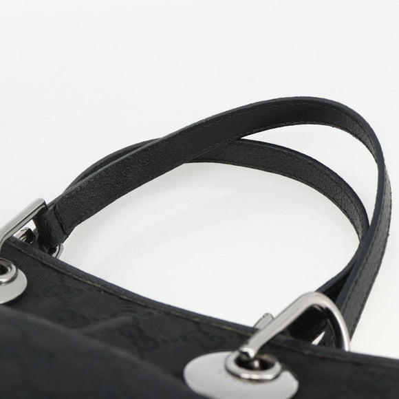 GUCCI GG Canvas Handtasche Schwarz Silber 120844 Auth BA11644