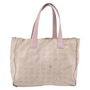 CHANEL New Travel Line Tote Bag Nylon Pink Gold CC Auth BA11645-2