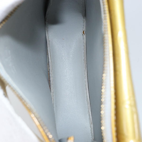 LOUIS VUITTON Monogram Vernis Motto Accessory Pouch Gris M91030 LV Auth BA11648