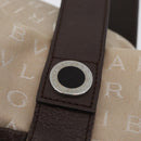 BVLGARI Tote Bag Canvas Beige Silver Auth BA11649-10