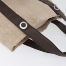 BVLGARI Tote Bag Canvas Beige Silver Auth BA11649-6