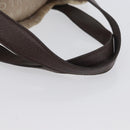 BVLGARI Tote Bag Canvas Beige Silver Auth BA11649-7