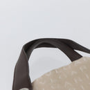 BVLGARI Tote Bag Canvas Beige Silver Auth BA11649-8