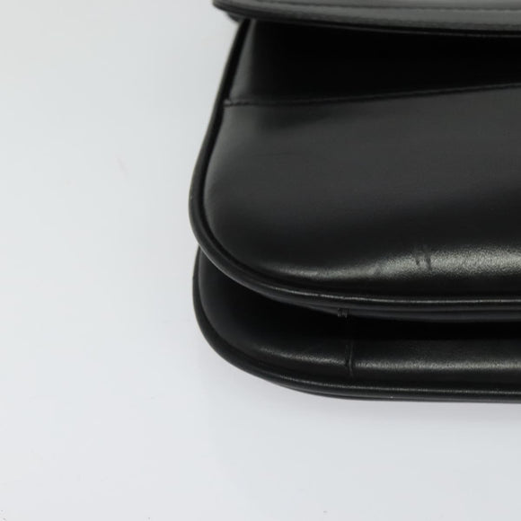 BALLY Shoulder Bag Leather Black Auth BA1165