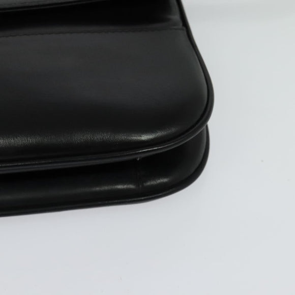 BALLY Shoulder Bag Leather Black Auth BA1165