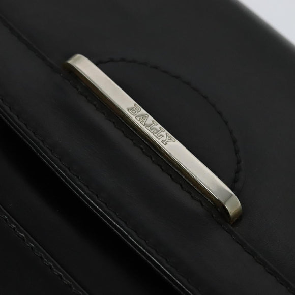 BALLY Shoulder Bag Leather Black Auth BA1165