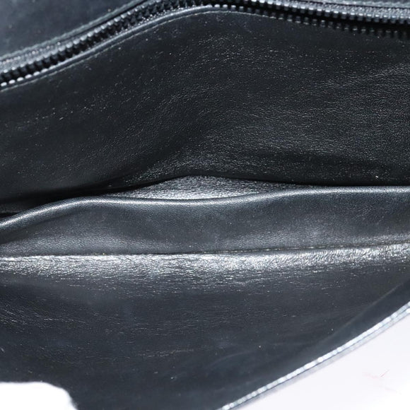 BALLY Shoulder Bag Leather Black Auth BA1165