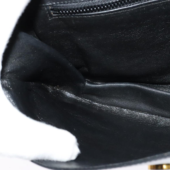 BALLY Shoulder Bag Leather Black Auth BA1165