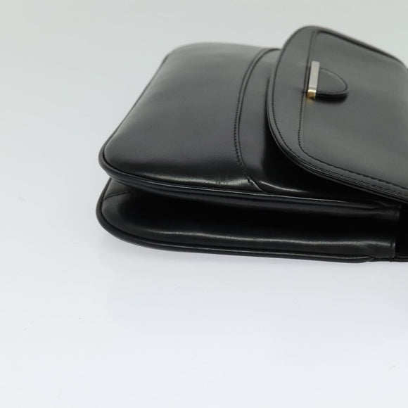 BALLY Shoulder Bag Leather Black Auth BA1165