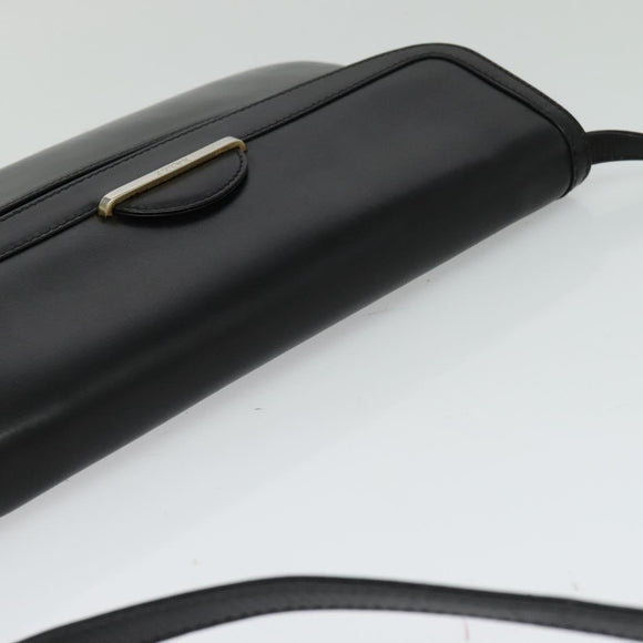 BALLY Shoulder Bag Leather Black Auth BA1165