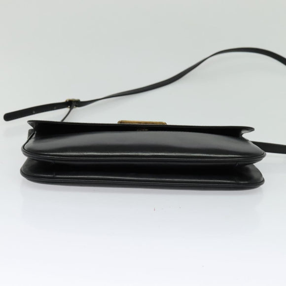 BALLY Shoulder Bag Leather Black Auth BA1165