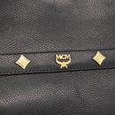 MCM Chain Shoulder Bag Leather Black Gold Auth BA11650-16