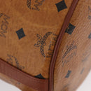 MCM Vicetos Logogram Shoulder Bag PVC Leather Brown Gold Auth BA11651-10