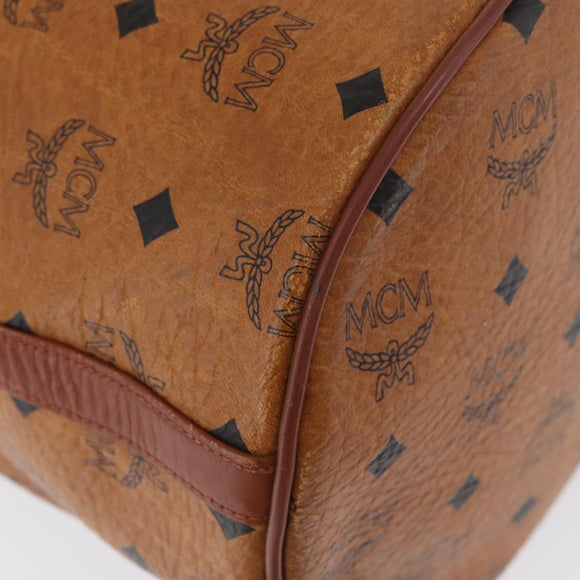 MCM Vicetos Logogram Shoulder Bag PVC Leather Brown Gold Auth BA11651