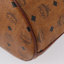 MCM Vicetos Logogram Shoulder Bag PVC Leather Brown Gold Auth BA11651-13