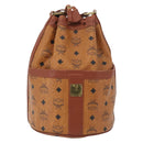 MCM Vicetos Logogram Shoulder Bag PVC Leather Brown Gold Auth BA11651-2