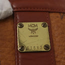 MCM Vicetos Logogram Shoulder Bag PVC Leather Brown Gold Auth BA11651-22