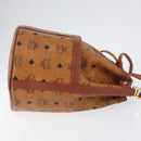 MCM Vicetos Logogram Shoulder Bag PVC Leather Brown Gold Auth BA11651-4
