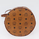 MCM Vicetos Logogram Shoulder Bag PVC Leather Brown Gold Auth BA11651-9