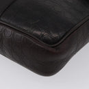 Salvatore Ferragamo Shoulder Bag Leather Black Gold Auth BA11653-11