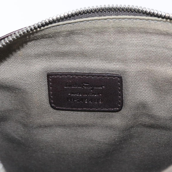 Salvatore Ferragamo Shoulder Bag Leather Black Gold Auth BA11653
