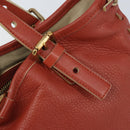Chloe Hand Bag Leather Red Gold Auth BA11654-17