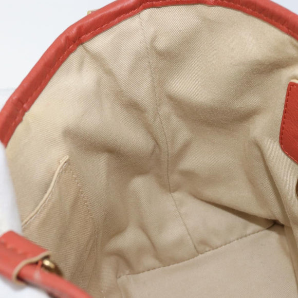 Chloe Hand Bag Leather Red Gold Auth BA11654