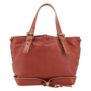 Chloe Hand Bag Leather Red Gold Auth BA11654-13