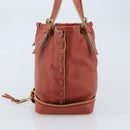 Chloe Hand Bag Leather Red Gold Auth BA11654-3