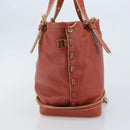Chloe Hand Bag Leather Red Gold Auth BA11654-4