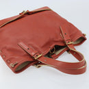Chloe Hand Bag Leather Red Gold Auth BA11654-6