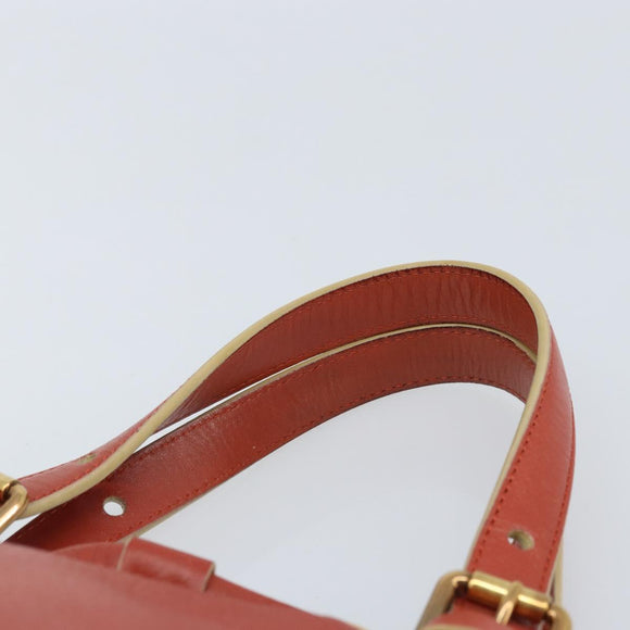 Chloe Hand Bag Leather Red Gold Auth BA11654