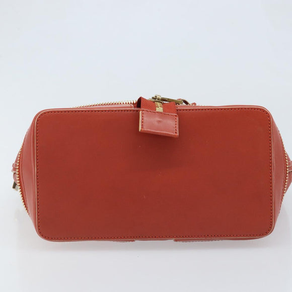 Chloe Hand Bag Leather Red Gold Auth BA11654