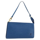 LOUIS VUITTON Epi Pochette Accessoires Pouch Blue M52985 LV Auth BA11656-1