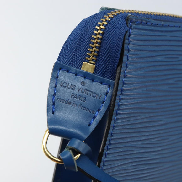 LOUIS VUITTON Epi Pochette Accessoires Pouch Blue M52985 LV Auth BA11656